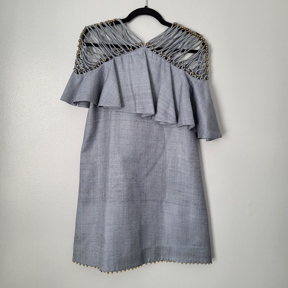 RARE $1900 Zimmermann Havoc Lattice Silk Flounce Dress Sz US 4/ Small /0 - Picture 14 of 16